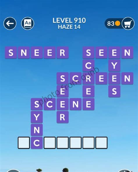 Wordscapes Haze Level 910 Answers .